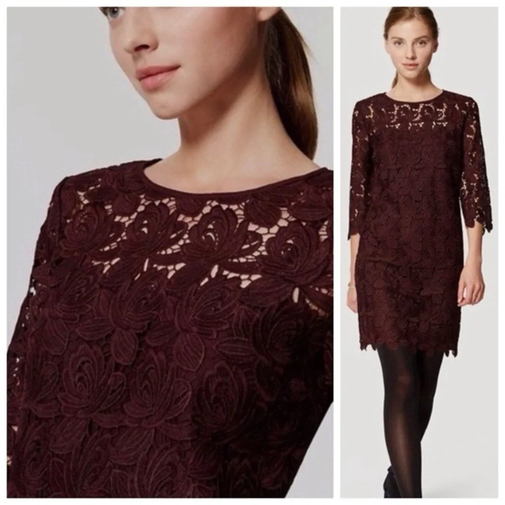 Three-quarter sleeve midi dress